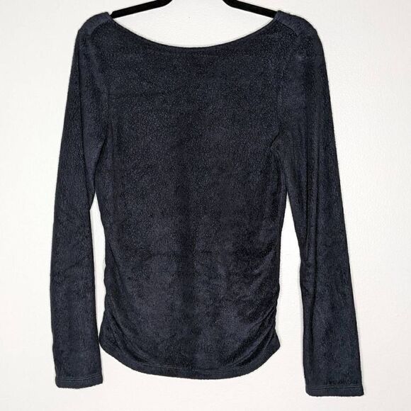 Anthropologie Black Fuzzy Comfy Low Back Sweater Medium - Picture 1 of 11